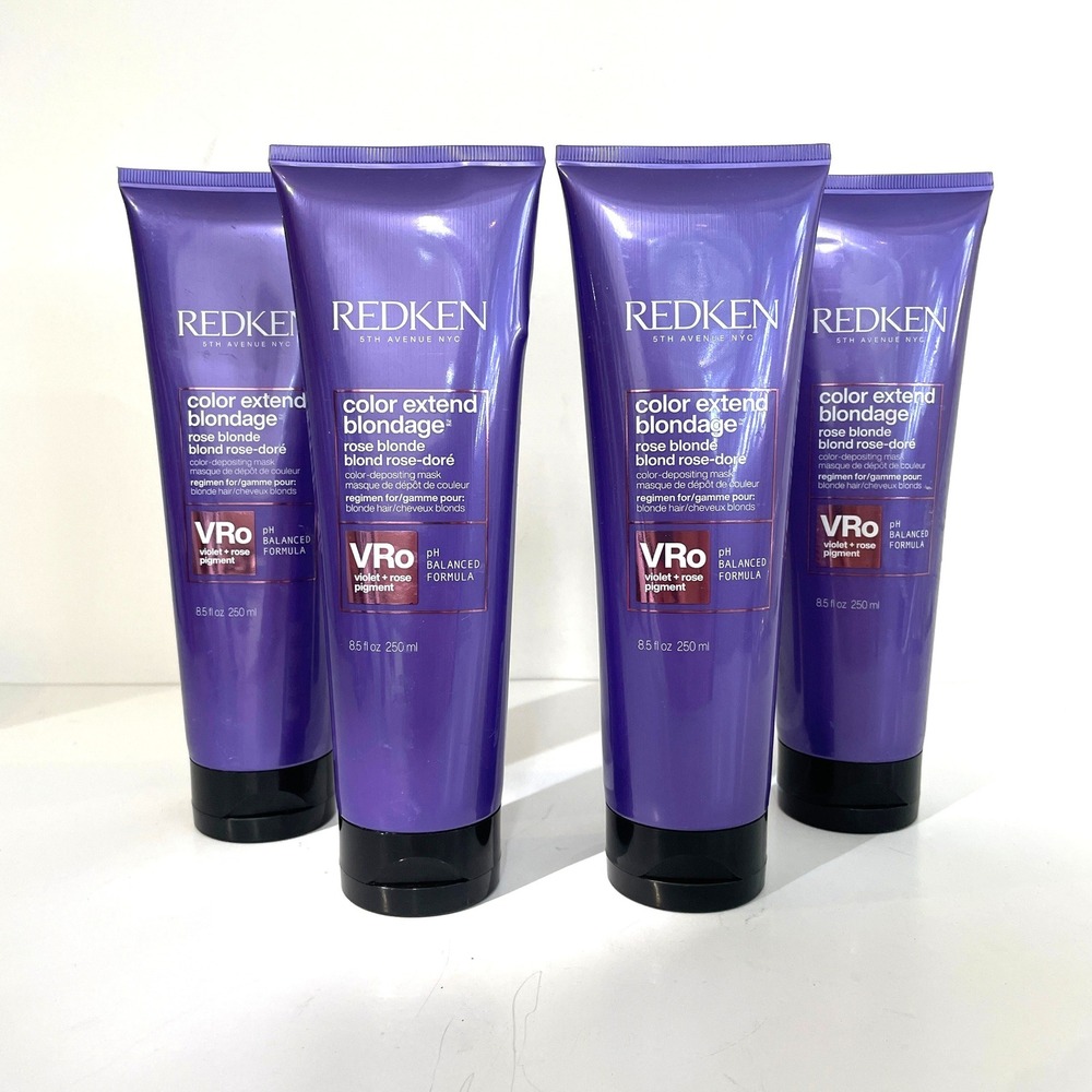 Lot of 4 Redken Color Extend Blondage Rose Blonde Mask 8.5oz VRo Pigment NEW